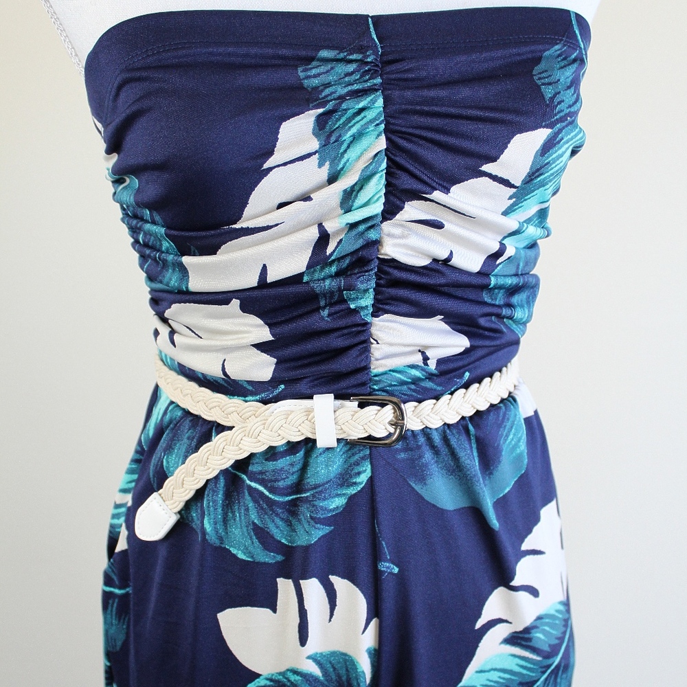 SOLD VENUS NWOT Strapless Culotte Jumpsuit Floral - Picture 2 of 8
